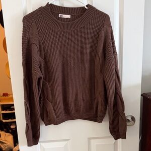 Women’s Brown Cable Knit Sweater | Size Medium